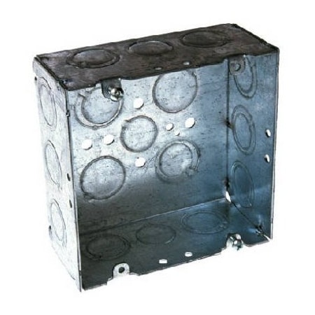 Raco Electrical Box, 42 cu in, Square Box Type, Steel, Square Shape 8257